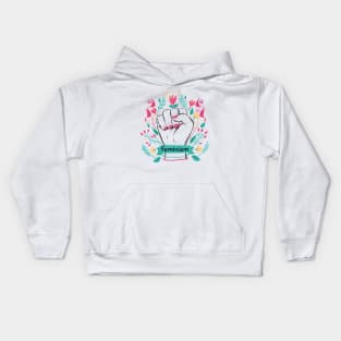 modern hand drawn feminism concept Kids Hoodie